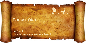 Marcu Aba névjegykártya